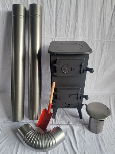 Log wood burner stove flue - burner,