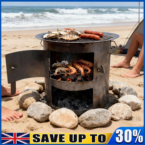 Wood burning camping stove - burning,
