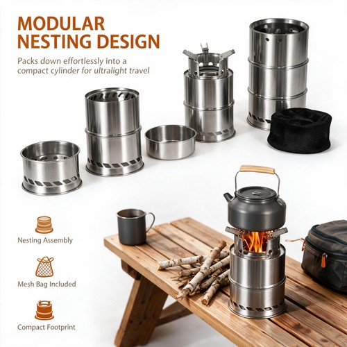 Wood burning stove - stove, log