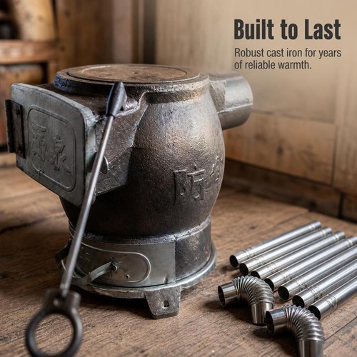 Wood burning stove - burning, portable