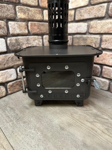 Tiny wood burning stove - burning, mini