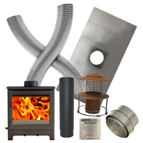 Wood burning stove flue liner - wood,