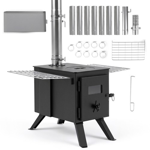 Hot tent stove with ash - tent,