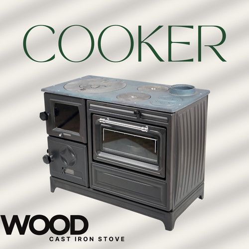 Wide cooker wood stove cast - cooker, /cast
